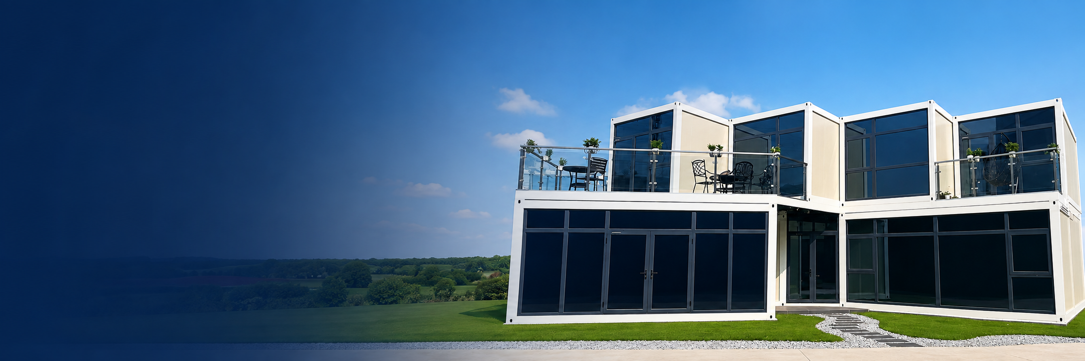 Custom Modular Buildings Visualization of a two-story custom modular building