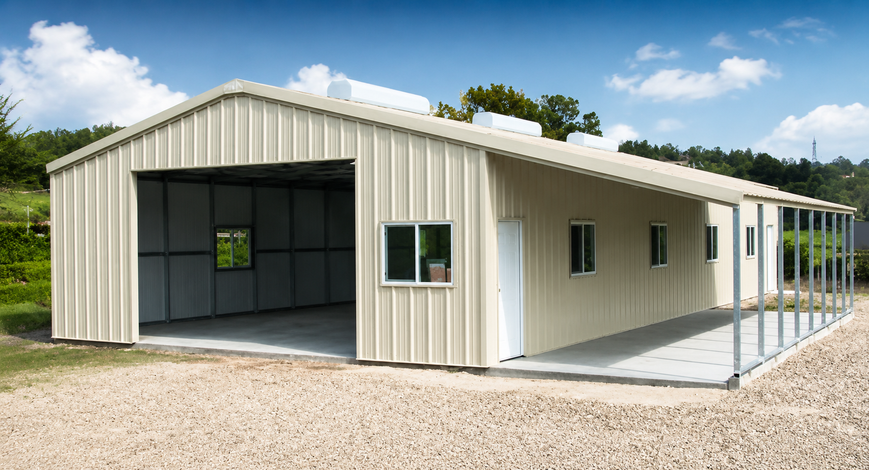 Visualization of a prefabricated steel structure building
