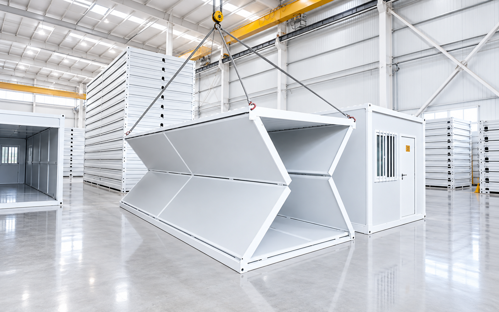 Home X-Type folding house in the factory