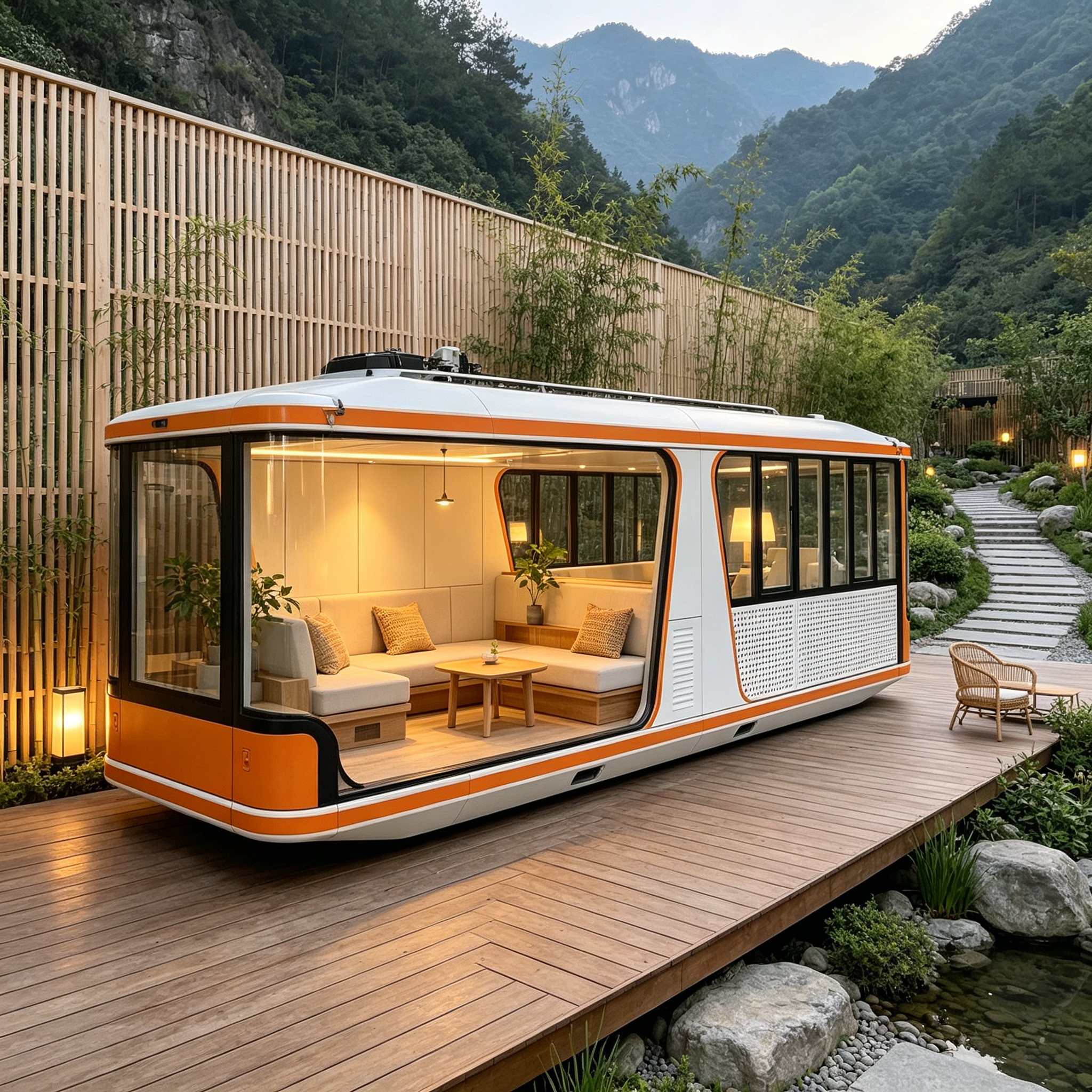 Home Capsule Cabin in a mountain setting