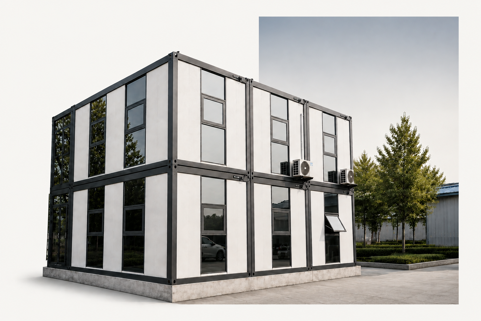 Home Two-storey modular office building with private offices and meeting rooms in China