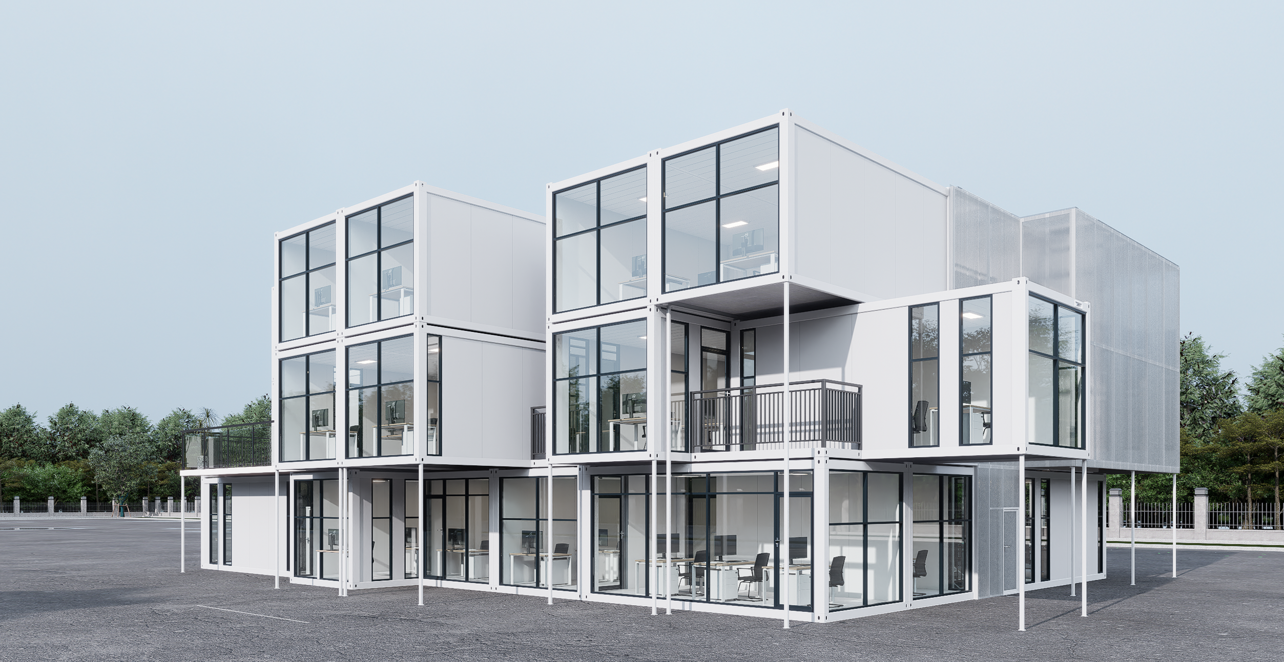 Home Custom architectural design using multi-storey modular units